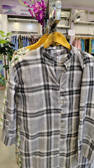 Grey 2-Piece Cotton Suit with Black Lining