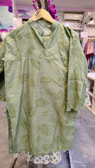 Light Sea Green 2-Piece Printed Cotton Suit