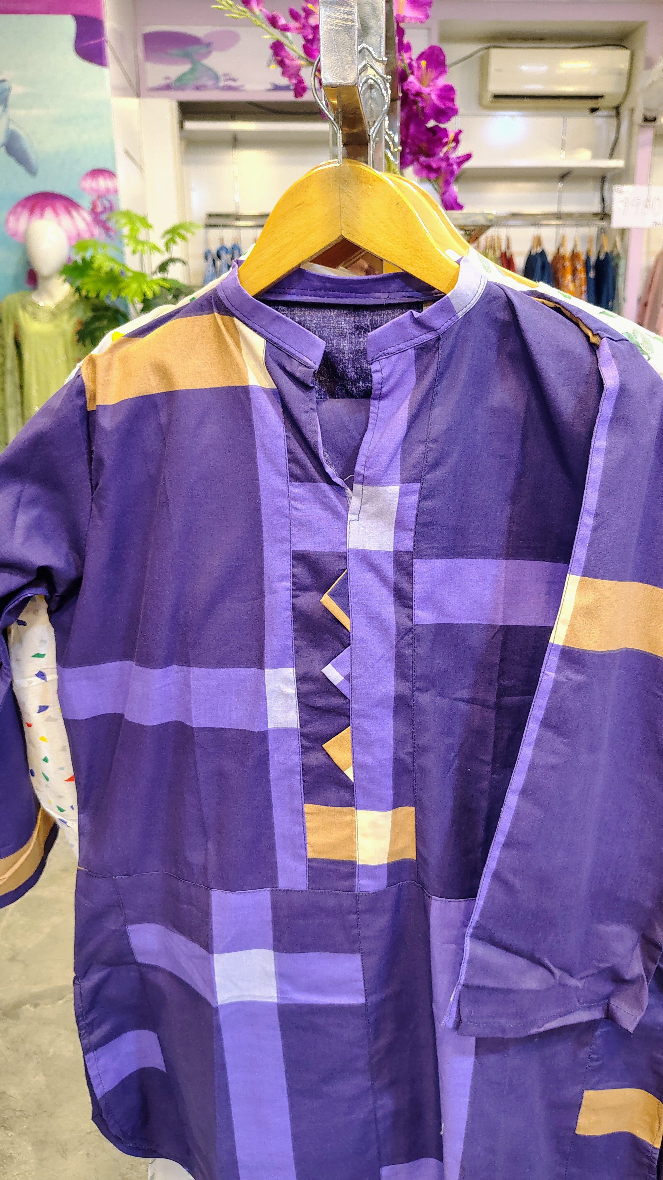 Purple 2-Piece Cotton Suit