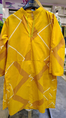Yellow Plain 2-Piece Cotton Suit