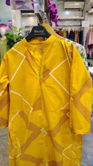 Yellow Plain 2-Piece Cotton Suit