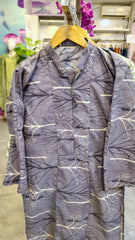 Elegant Grey 2-Piece Cotton Suit